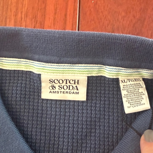 Scotch & Soda Navy Textured Short Sleeve Shirt - Picture 3 of 5